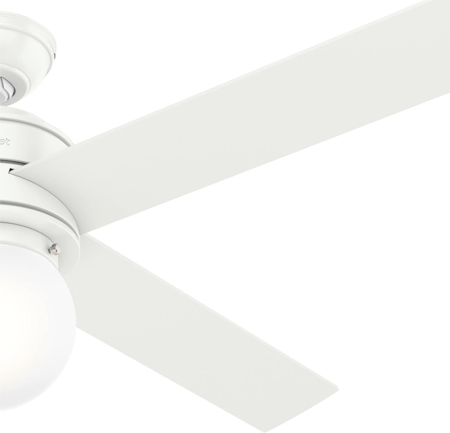 Hepburn 52" Matte White LED Ceiling Fan with Globe Light