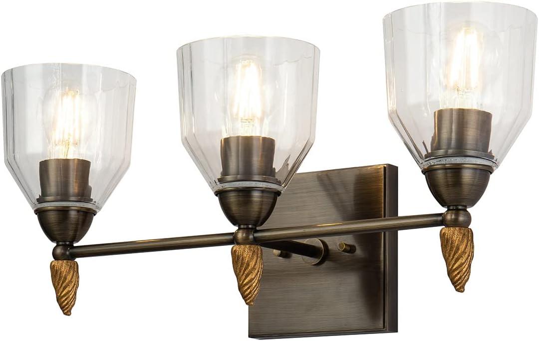 Lucas McKearn Felice 3-light Acorn-shaped Metal Bath Vanity Light in Dark Bronze