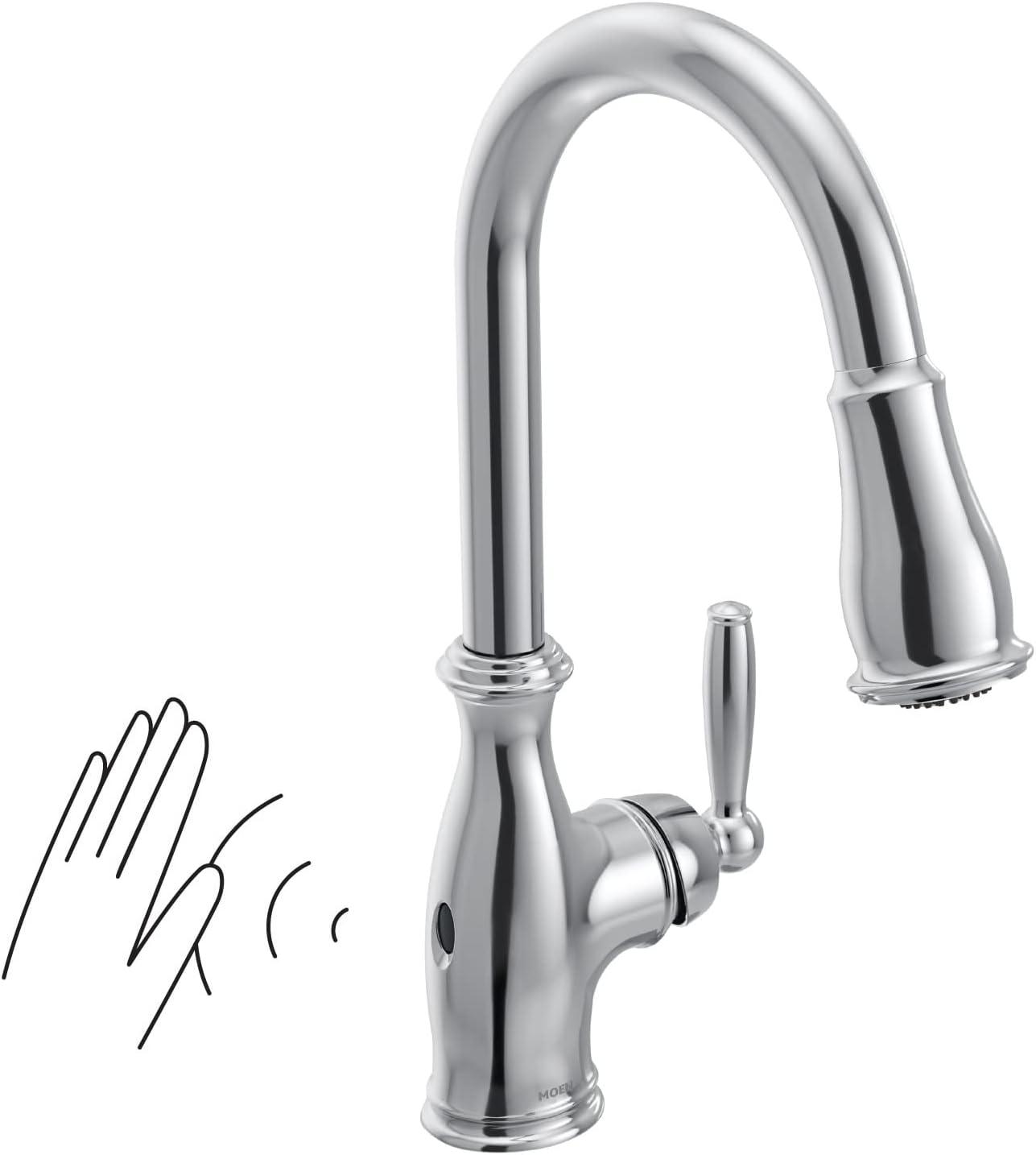 Brantford Pull Down Touchless Single Handle Kitchen Faucet with MotionSense Wave and Power Clean Spray