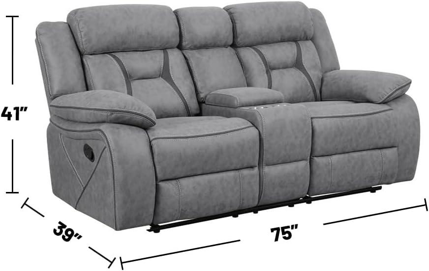 Higgins 3-Piece Gray Microfiber Reclining Sofa Set