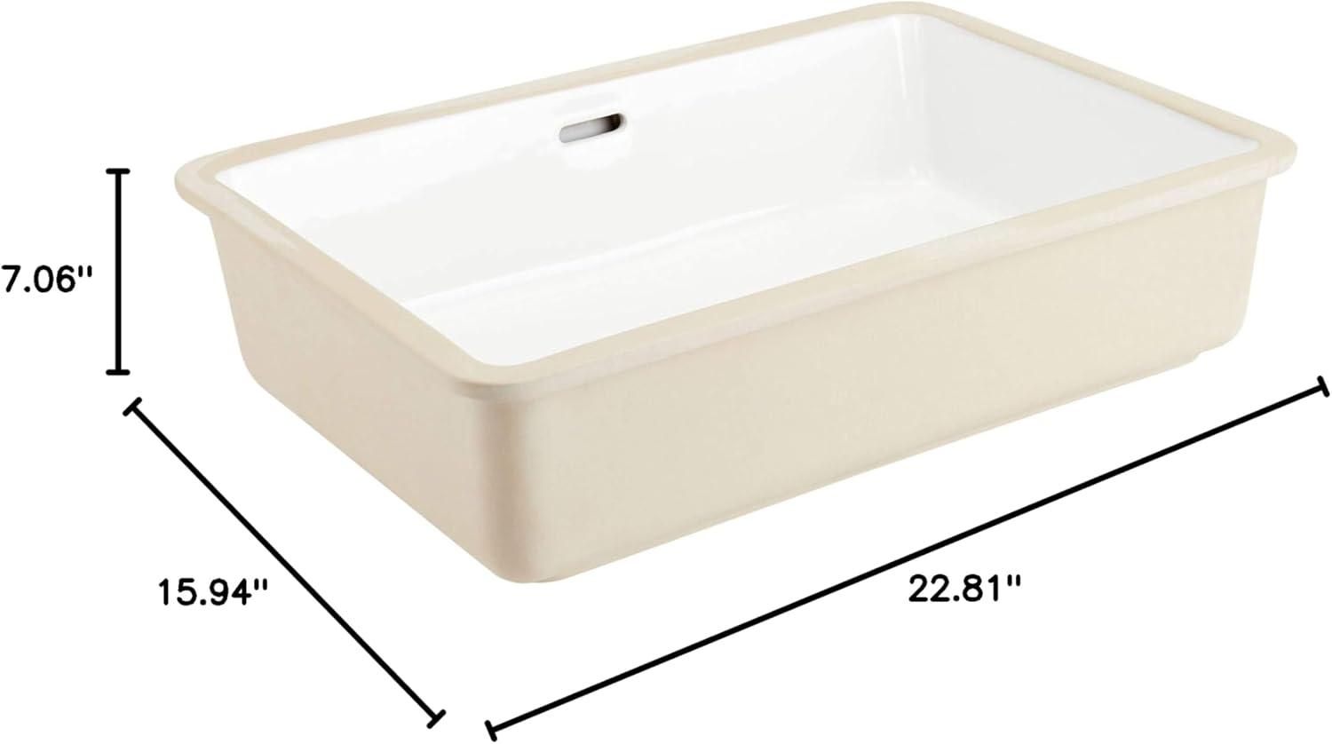 Destin 23" Rectangular Vitreous China Undermount Bathroom Sink