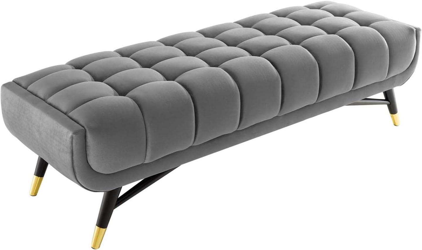 Adept 60" Performance Velvet Bench Gray