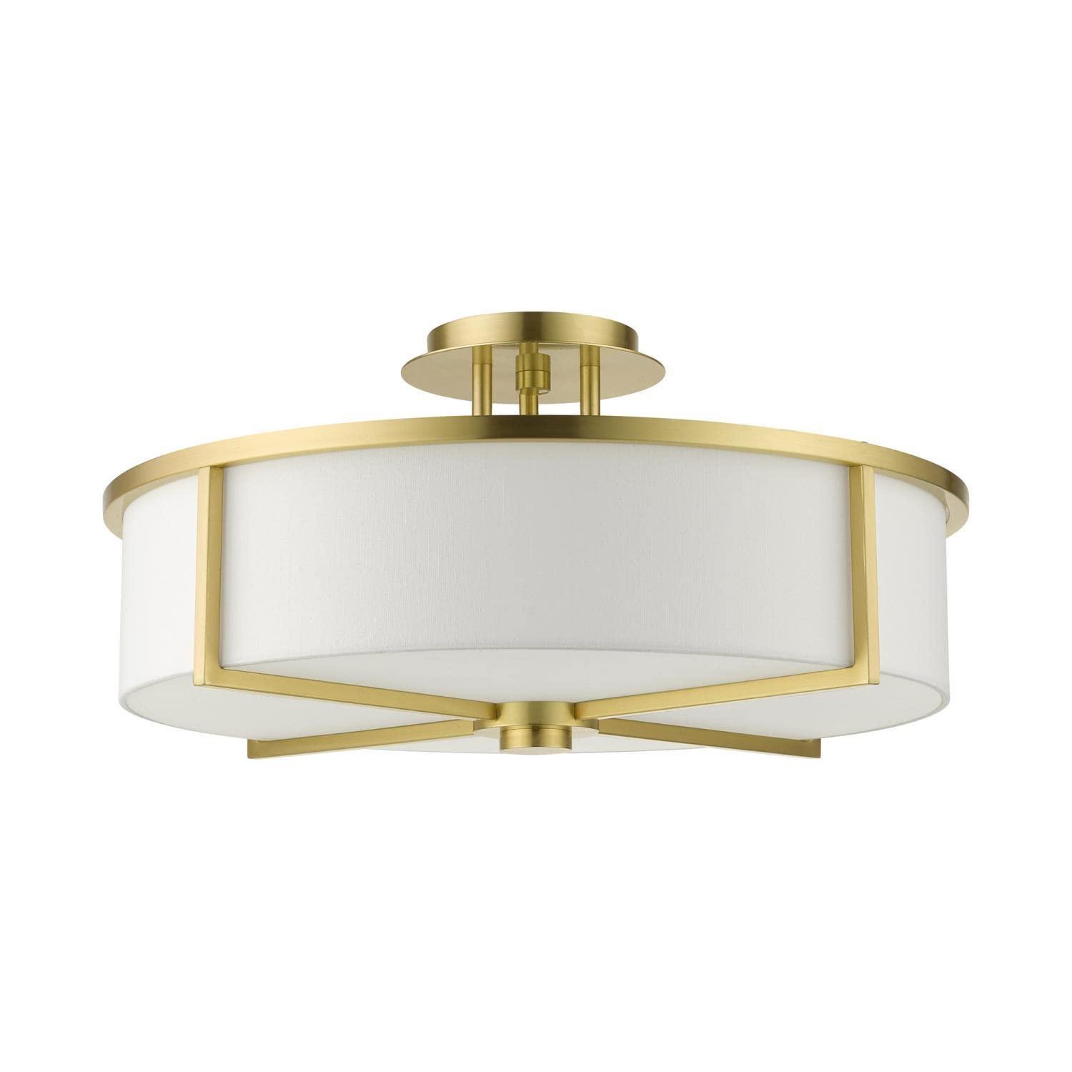 Livex Lighting Wesley 4 - Light Semi-Flush Mount in  Satin Brass