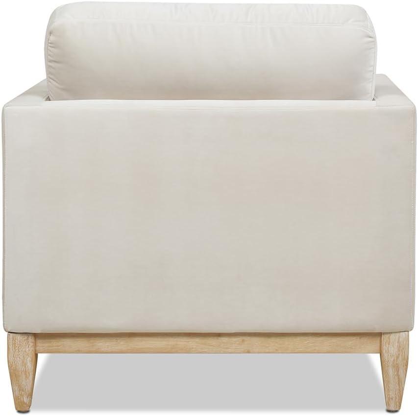 Jennifer Taylor Home Knox 65" Modern Farmhouse Performance Velvet Living Room Chaise Lounge Chair in French Beige