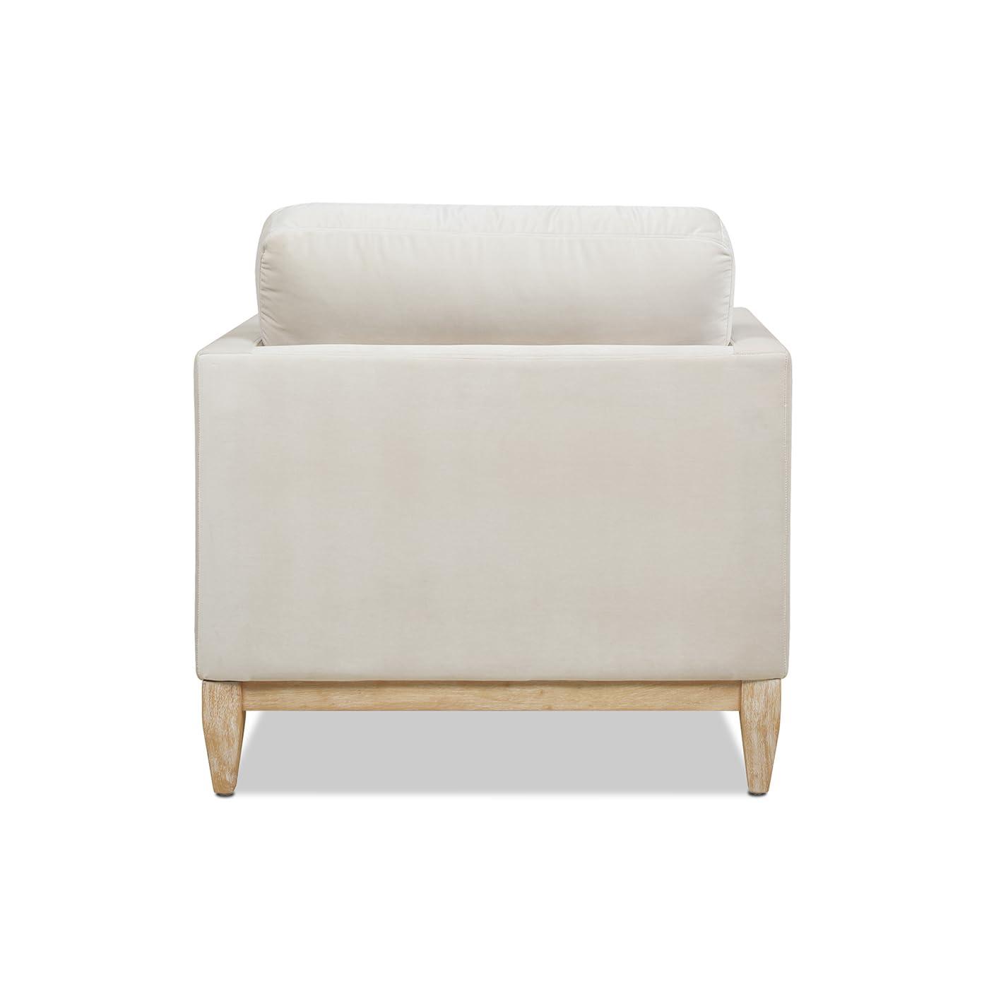 Jennifer Taylor Home Knox 65" Modern Farmhouse Performance Velvet Living Room Chaise Lounge Chair in French Beige