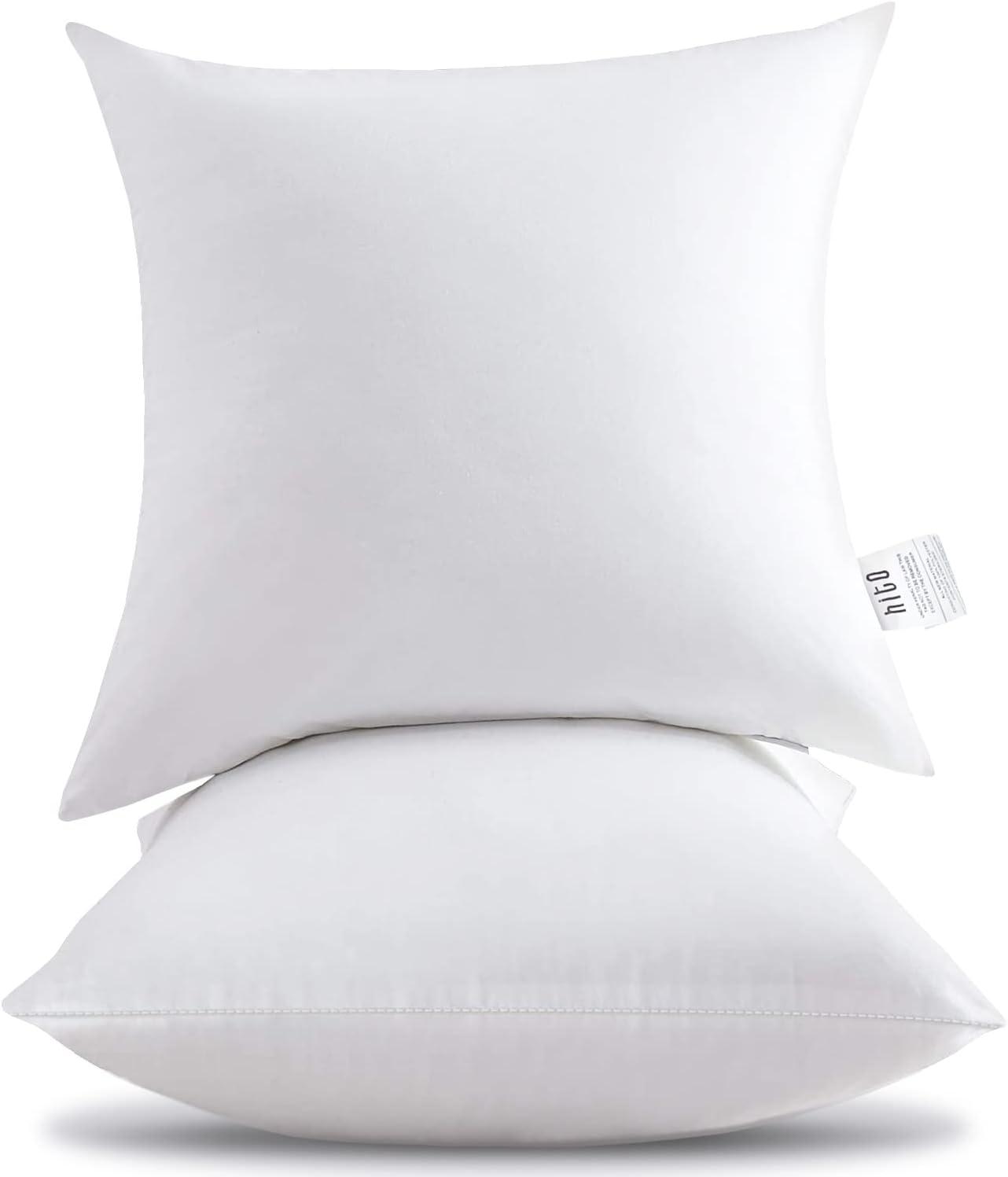 Leeden 20 x 20 White Cotton Plush Throw Pillow Inserts, Set of 2