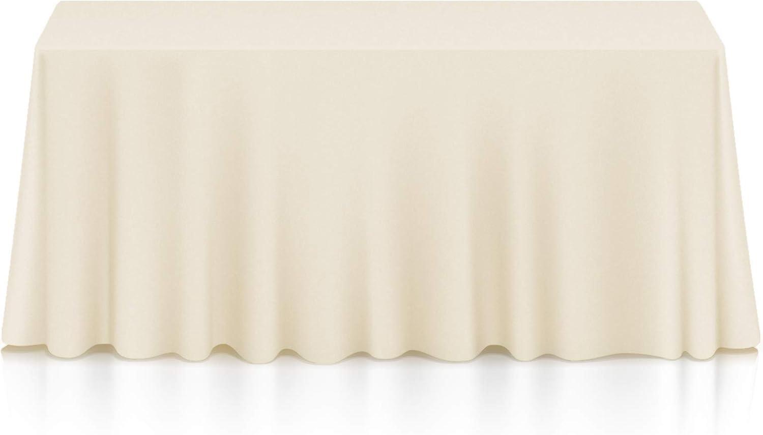 Lann's Linens Polyester Tablecloth - 90" x 156" Rectangular - Ivory