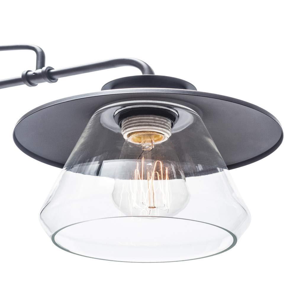 Globe Electric Oil Rubbed Bronze Vintage Pendant, 3-Lights, with Clear Glass Shades, 64845