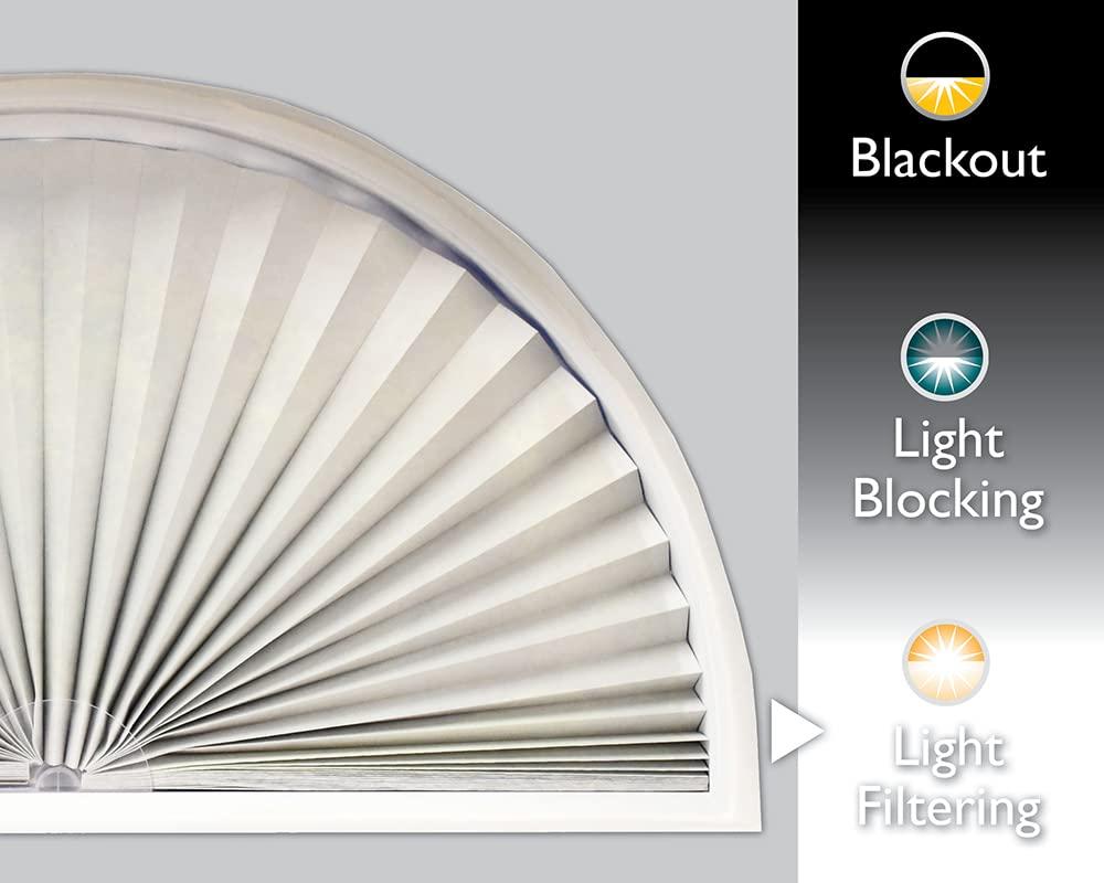 Redi Shade No Tools Original Arch Light Filtering Pleated Fabric Shade Natural, 72" x 36"