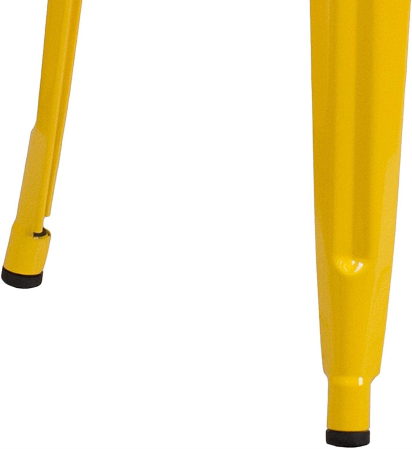 Flash Furniture Commercial Grade 30" High Backless Yellow Metal Indoor-Outdoor Barstool with Square Seat