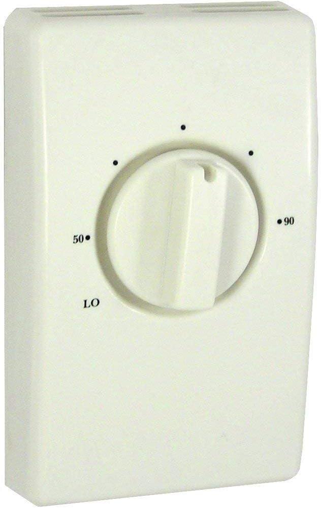 White Mechanical Line Voltage Baseboard Heater Thermostat