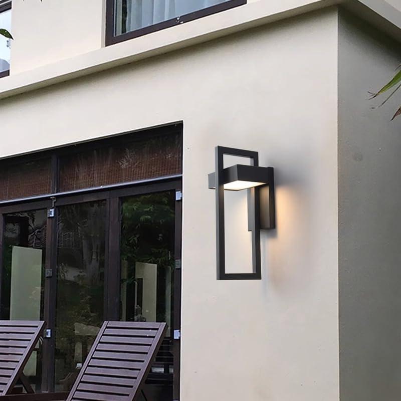 Black Matte Integrated LED Outdoor Wall Sconce Set