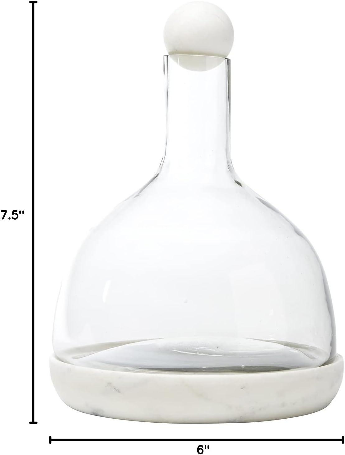 Santa Barbara Design Studio Table Sugar Marble and Glass Wine Carafe, 42-Ounce, White