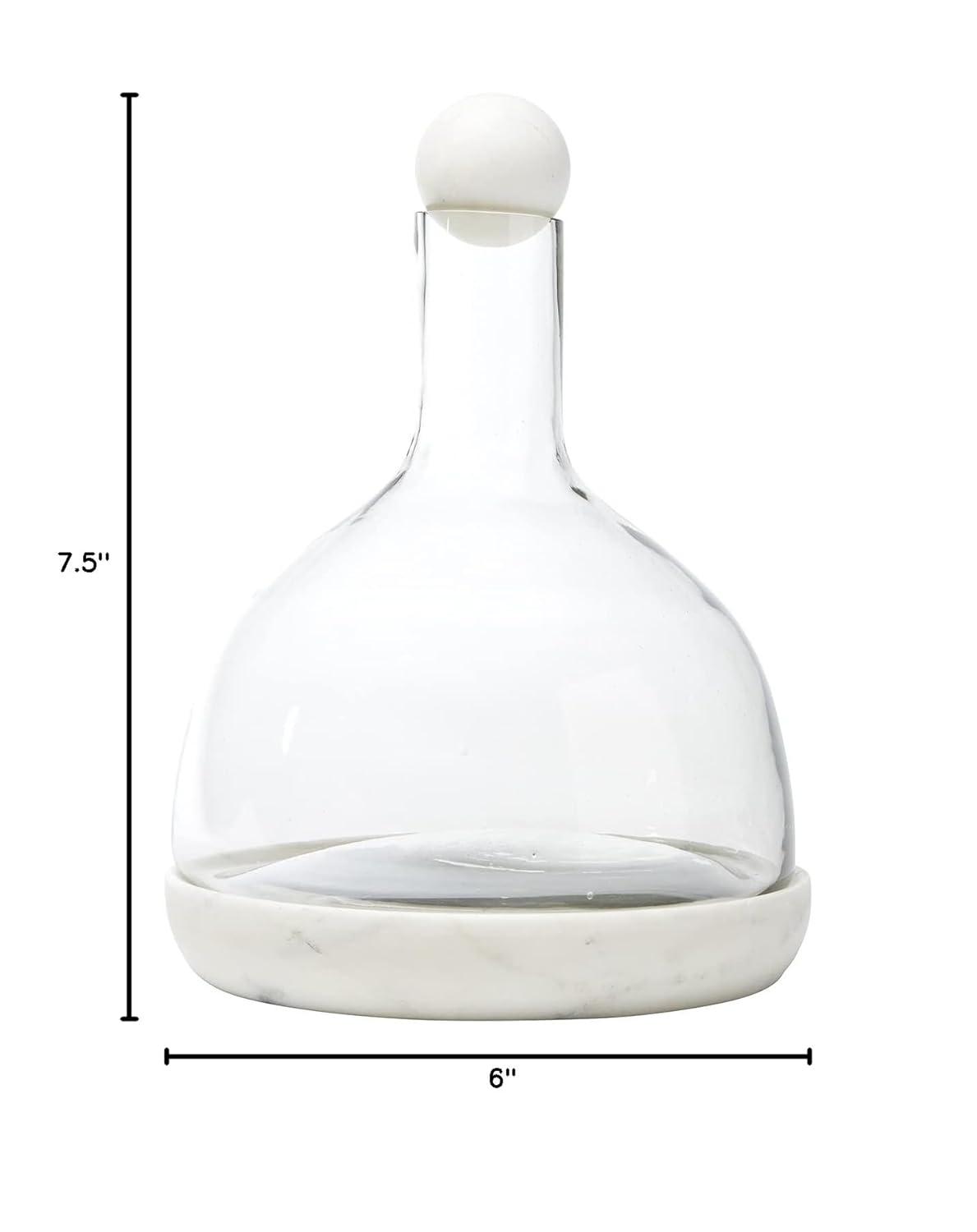 Santa Barbara Design Studio Table Sugar Marble and Glass Wine Carafe, 42-Ounce, White