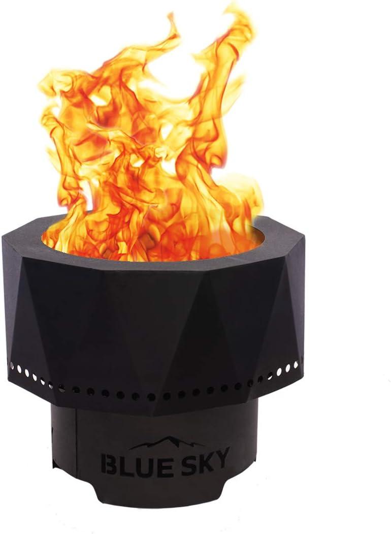 Blue Sky Outdoor Living Round Steel Wood Burning Smokeless Fire Pit