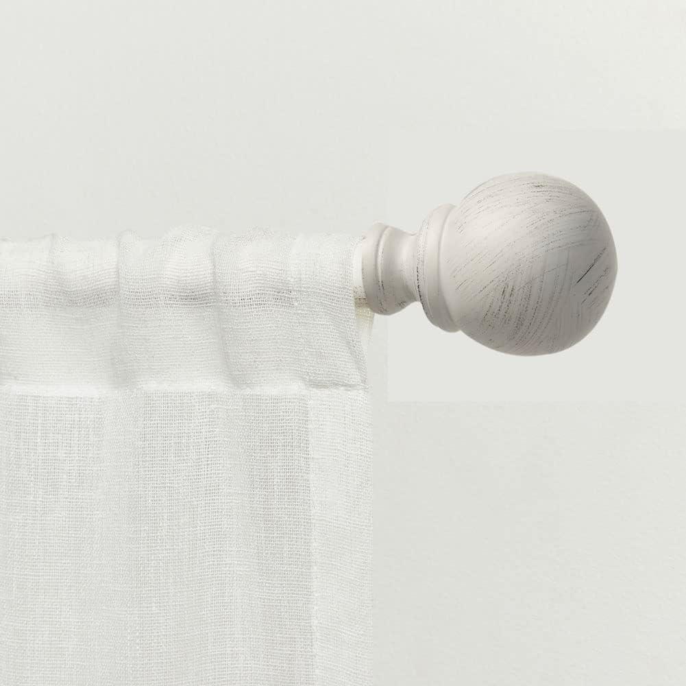 120"x66" Adjustable Sphere Curtain Rod & Finial Set Matte Bronze: 120 Inch, Iron, Single Rod, Exclusive Home