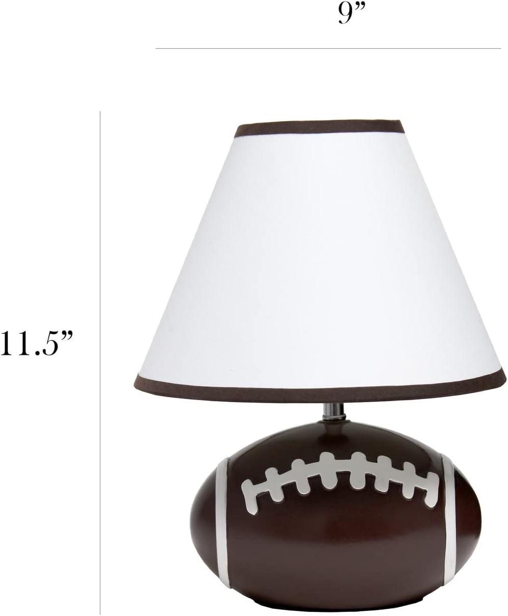 11.5" SportsLite Tall Athletic Sports Football Base Bedside Table Desk Lamp - Simple Designs: Ceramic Nightstand Lighting, ETL Listed
