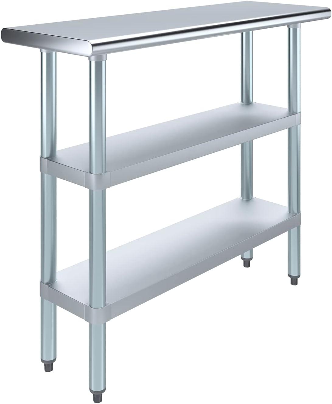 Stainless Steel Work Table with 2 Shelves