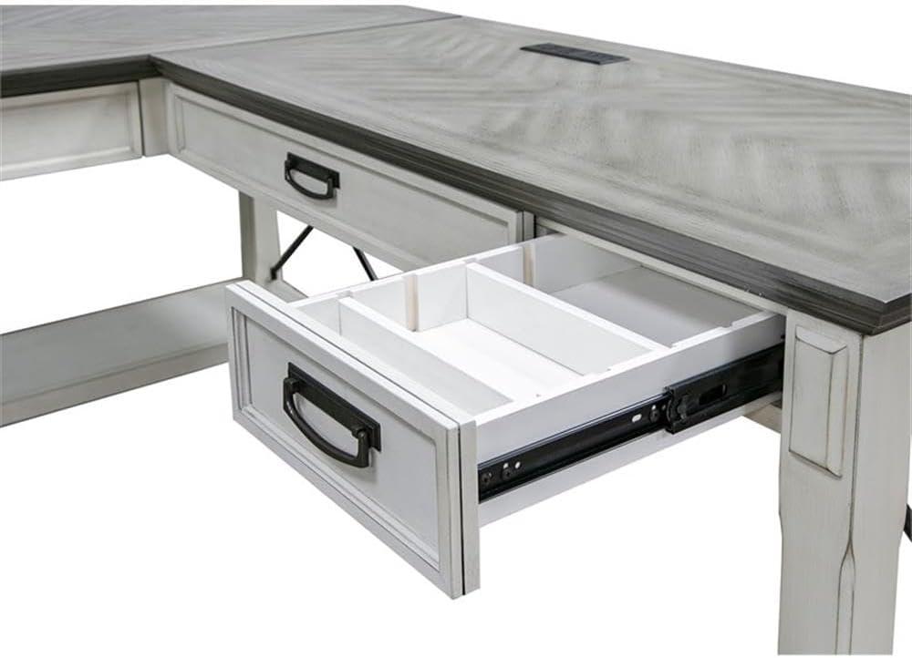 Martin Furniture Open L-Desk, White