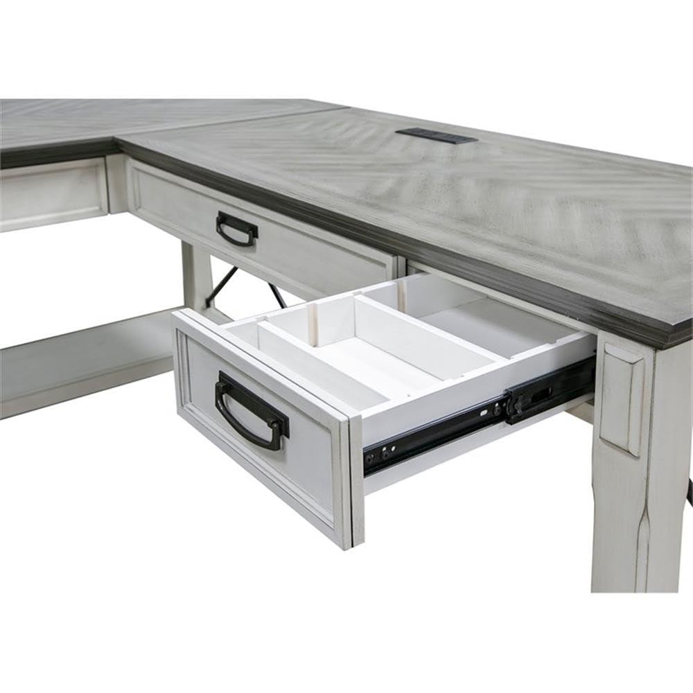 Martin Furniture Open L-Desk, White