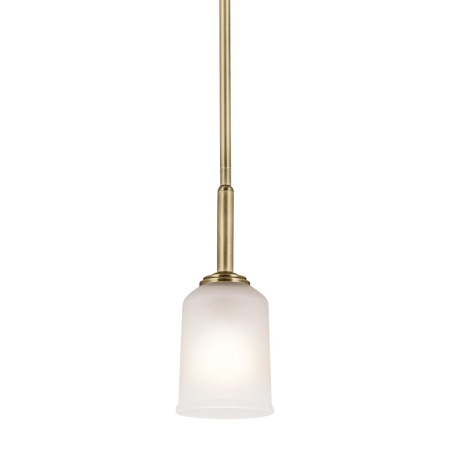 Natural Brass Mini Pendant with Clear Glass Shade
