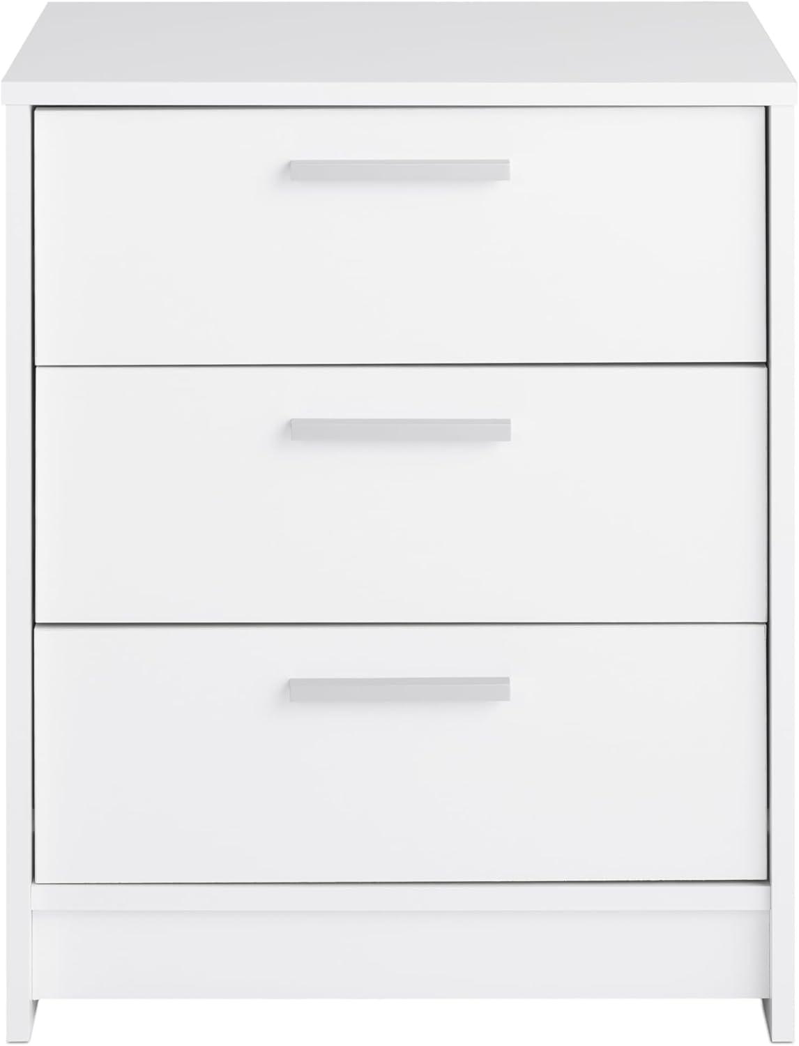 Studio Essentials White 3 Drawer 16" D X 21.25" W x 26.25" H Nightstand