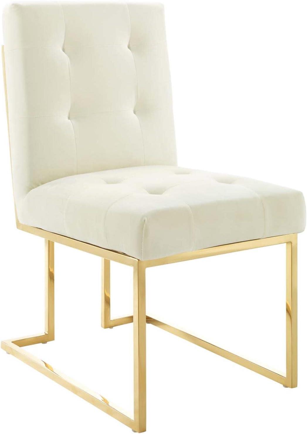 Privy Gold Stainless Steel Performance Velvet Dining Chair - Modway