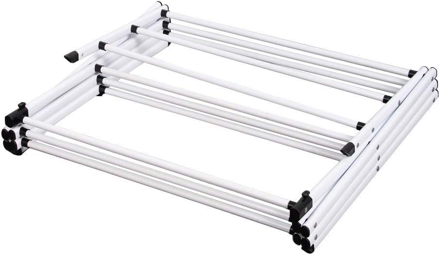 White Steel Folding Accordion Clothes Drying Rack