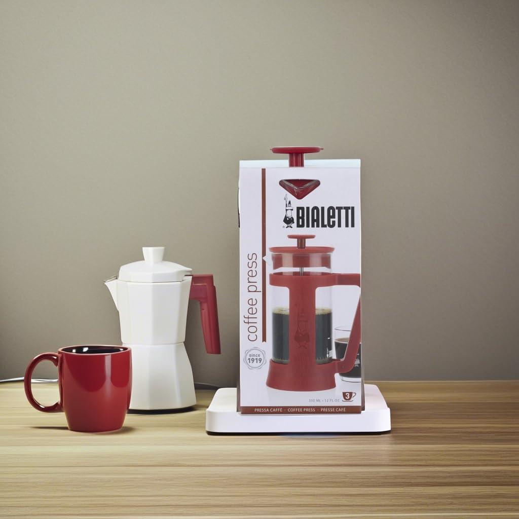 GoodCook Coffee Press Stainless Steel Plunger and Heat Resistant Removable Borosilicate Glass, Red