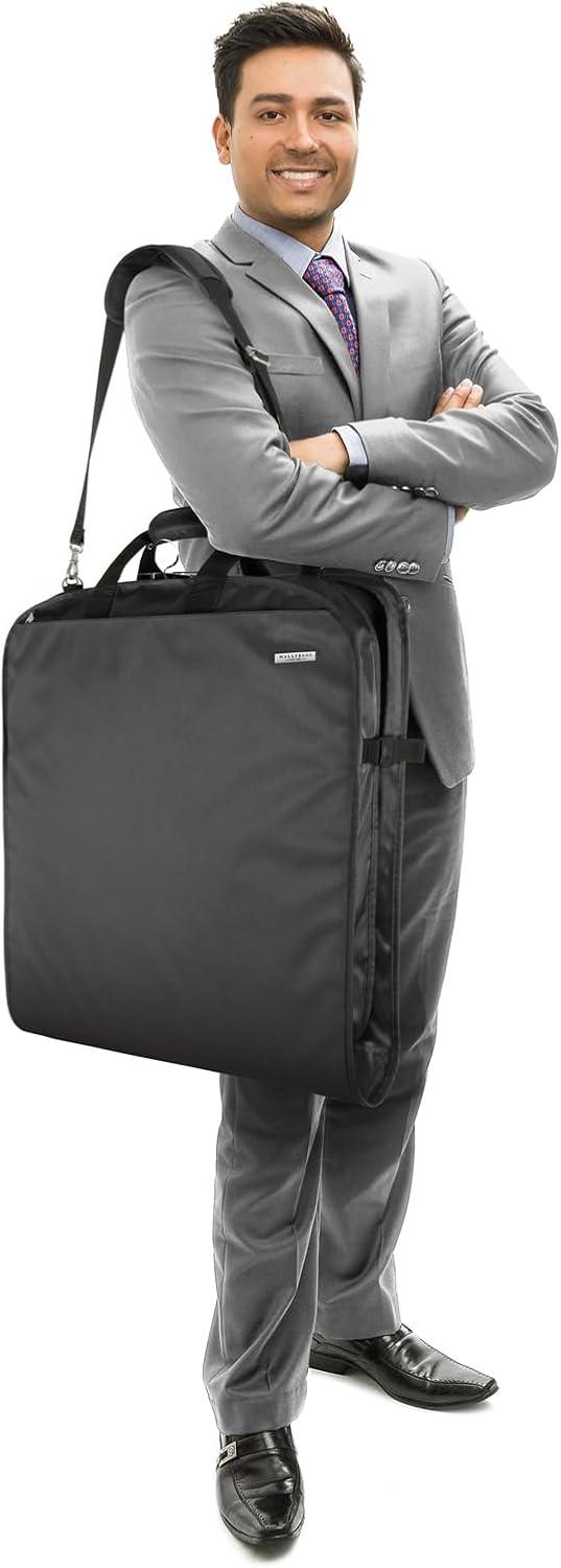 WallyBags 42" Premium Travel Garment Bag With Shoulder Strap, Grey