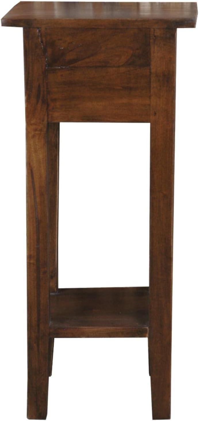 Sunset Trading Cottage Narrow Wood Side Table in Old Java Brown/Antique Iron