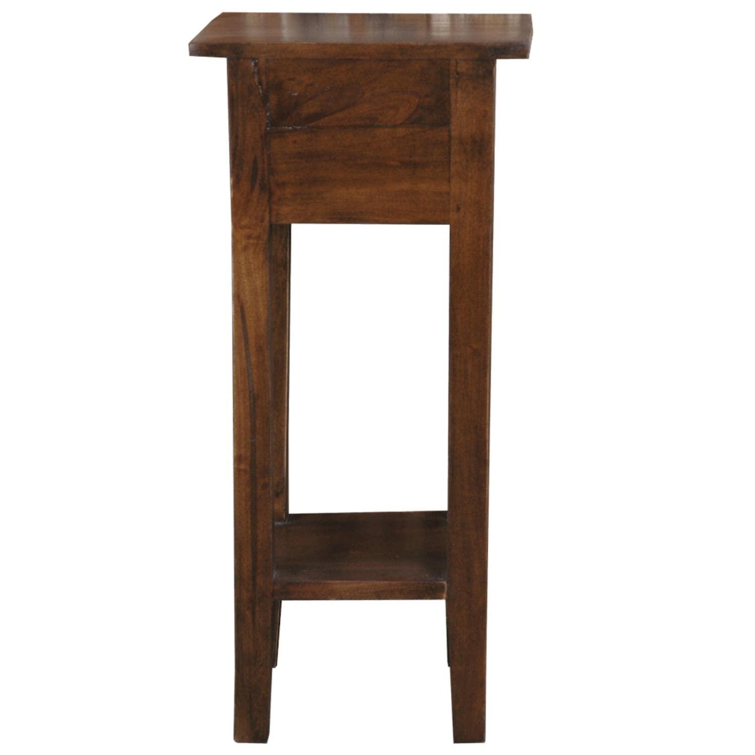 Sunset Trading Cottage Narrow Wood Side Table in Old Java Brown/Antique Iron