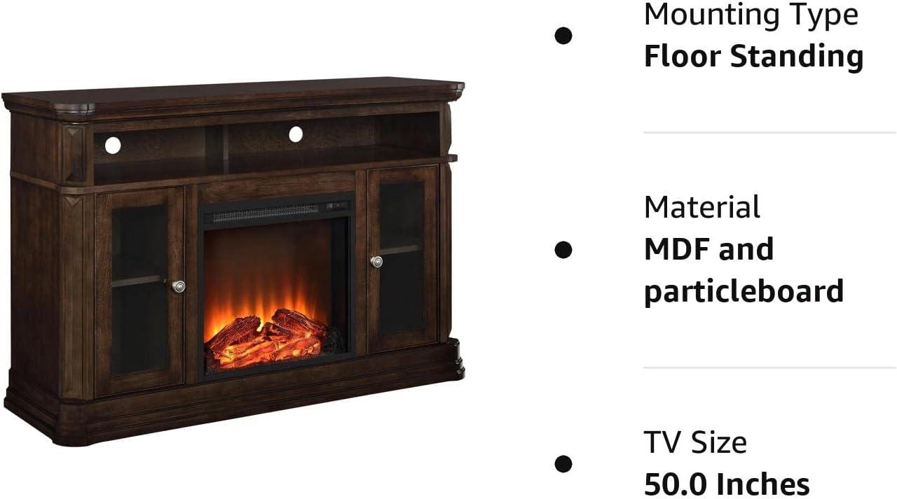Brooklyn Fireplace TV Console for TVs up to 50", Espresso