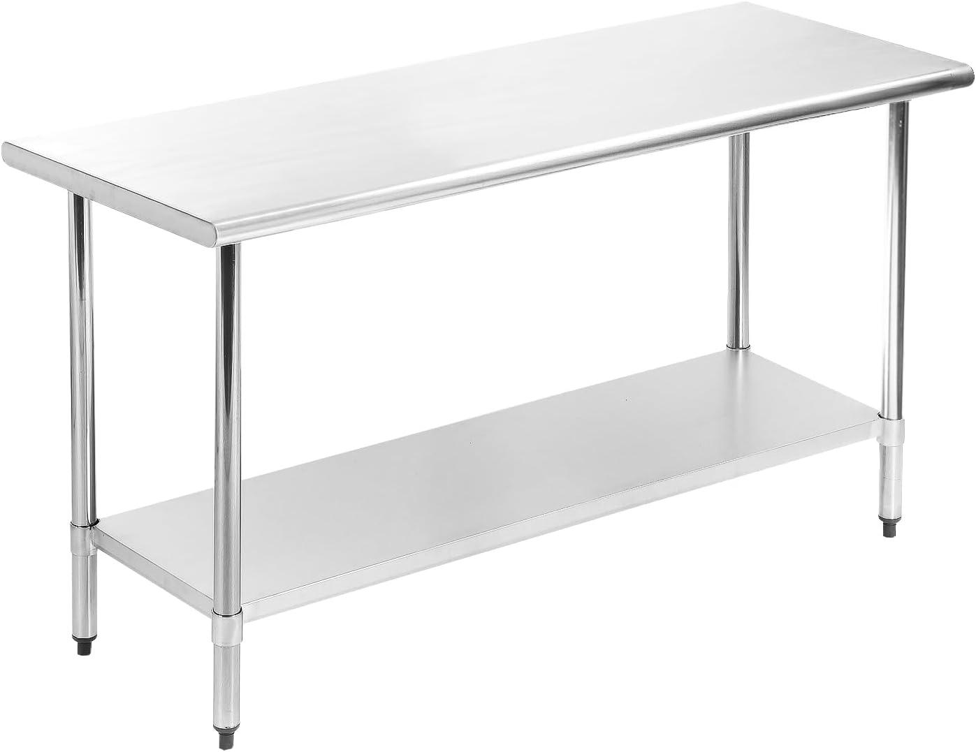 GRIDMANN 30" D x 34.5" H Stainless Steel Prep Station with Undershelf