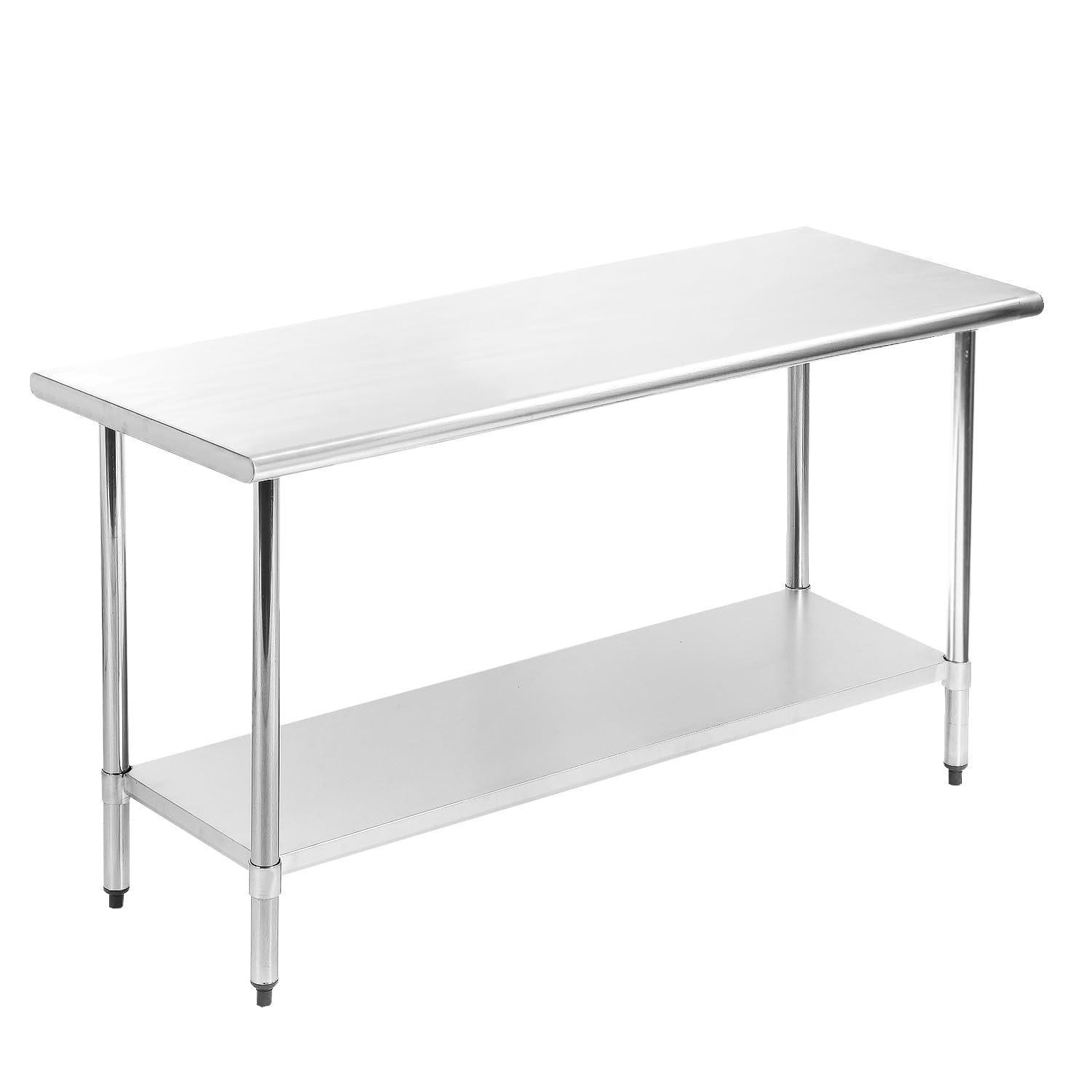 GRIDMANN 30" D x 34.5" H Stainless Steel Prep Station with Undershelf