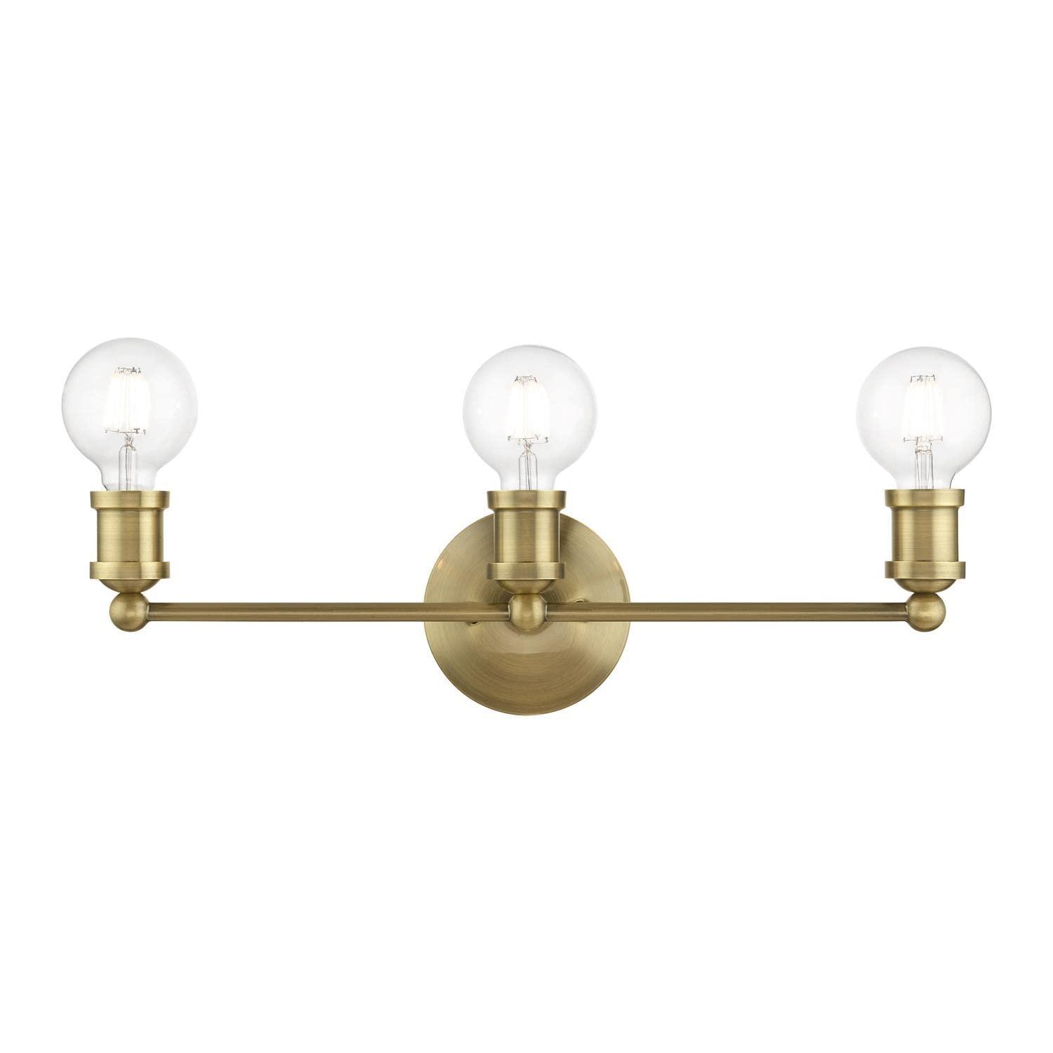 Livex Lighting Lansdale 3 - Light Vanity in Antique Brass