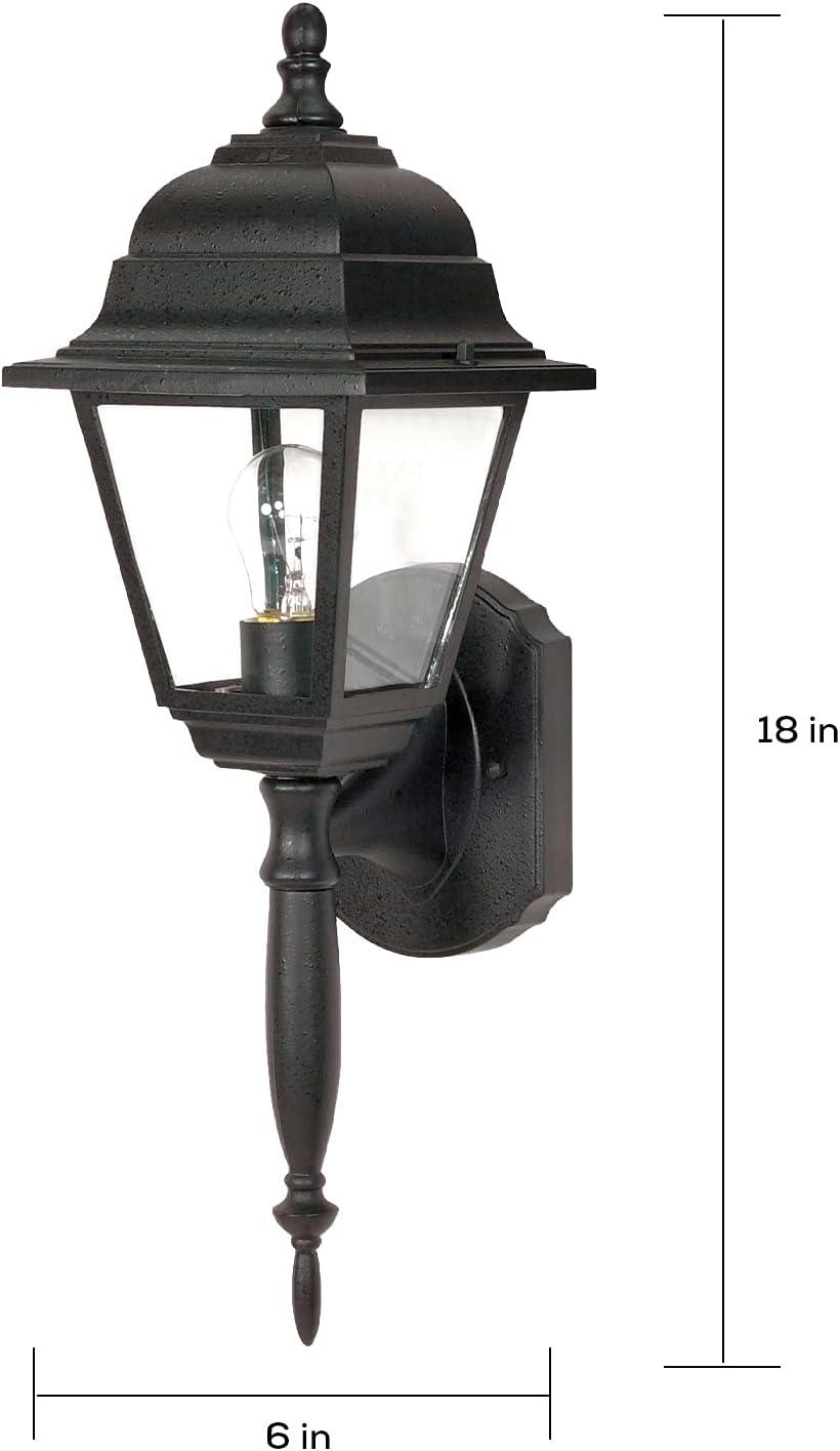 Briton Traditional Textured Black Outdoor Wall Lantern