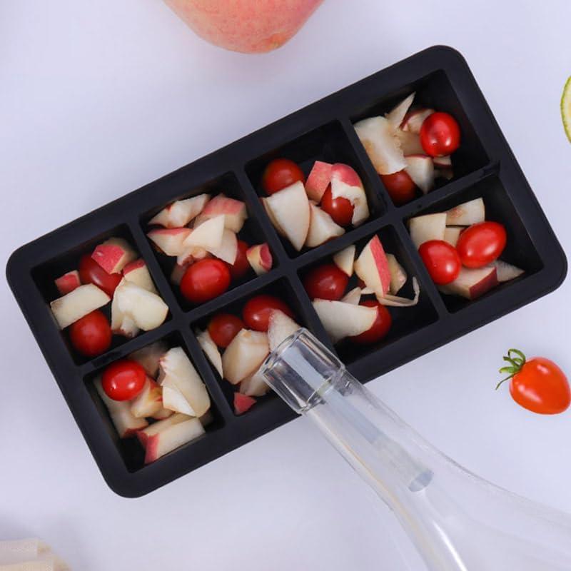 Large Ice Cube Tray for Whiskey: Big Square Ice Cube Maker for Cocktail - 2Pack Silicone Old Fashioned Ice Cube Trays - 2inch Huge Cubed Ice Trays for Whisky