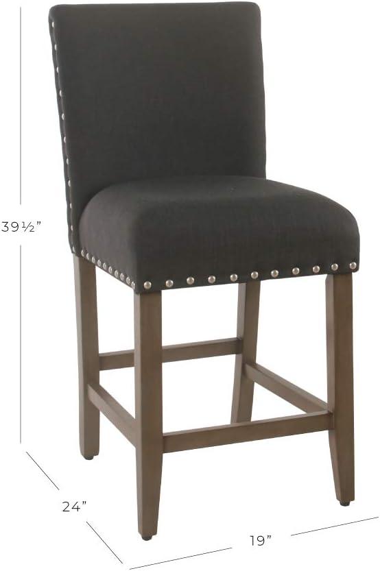 HomePop 24" Counter stool with nailheads, Multiple Colors