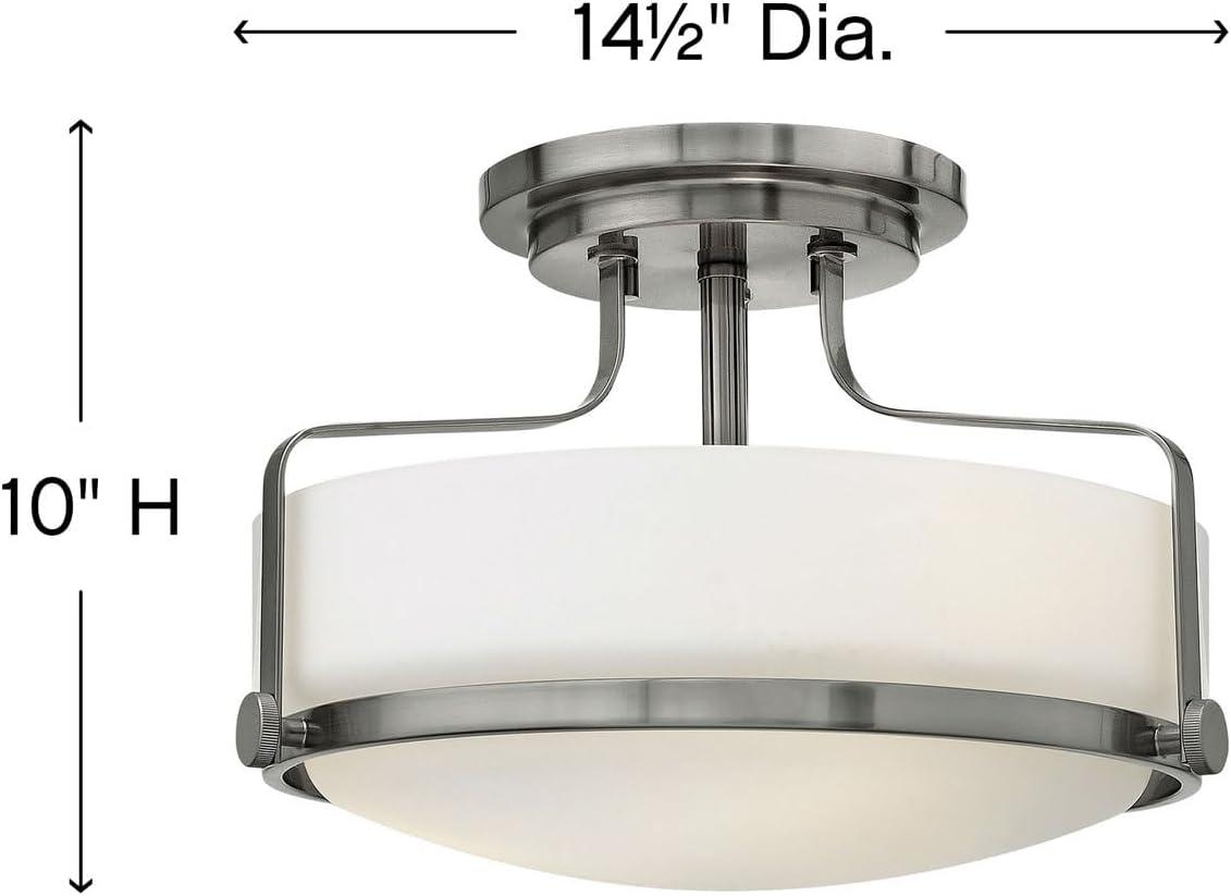 Harper Three Light 18" Retro Bowl Semi-Flush Mount Ceiling Light