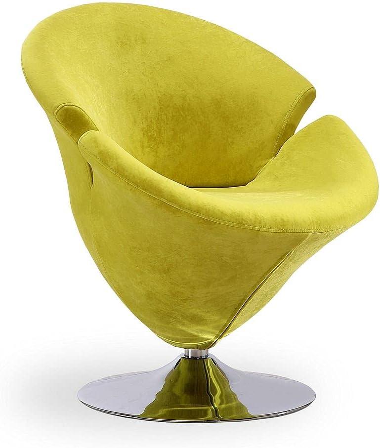 White Velvet Swivel Barrel Chair with Metal Base