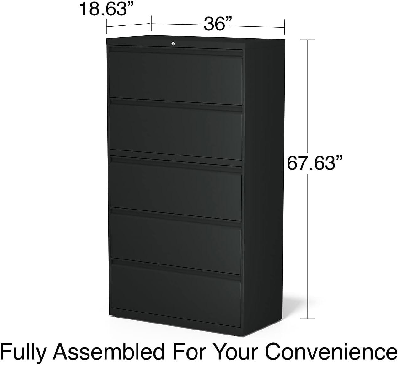 Inbox Zero Pabel 36'' Wide 5 -Drawer Steel File Cabinet