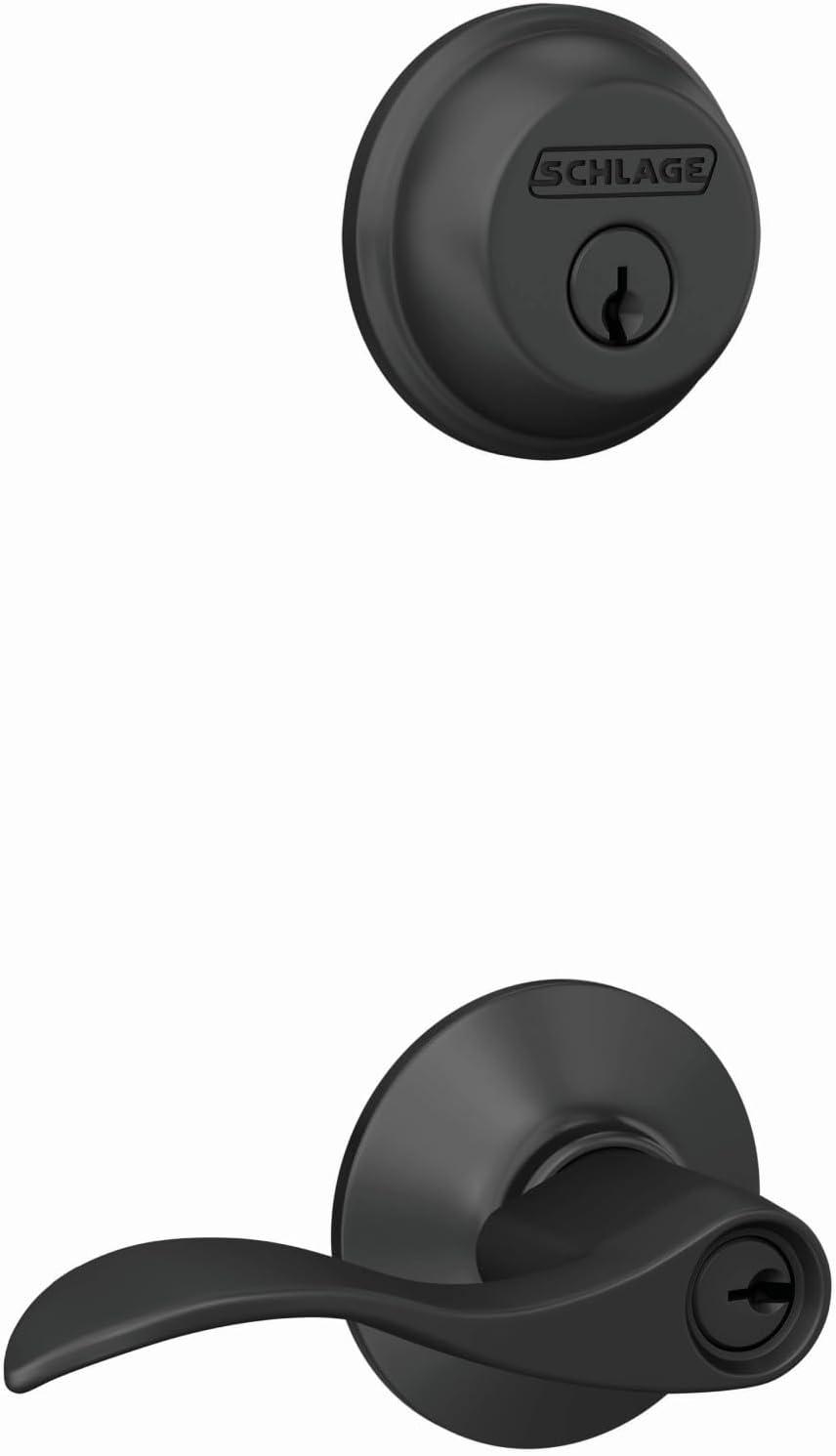 Matte Black Alloy Steel Single Cylinder Deadbolt and Lever