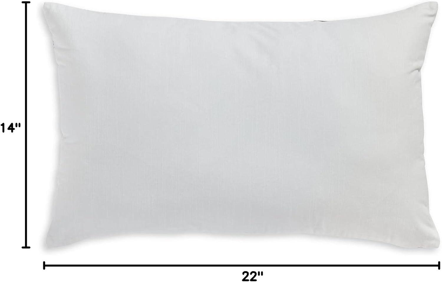 Lanston Rectangular Embroidered Faux Leather Pillow in Caramel White and Black