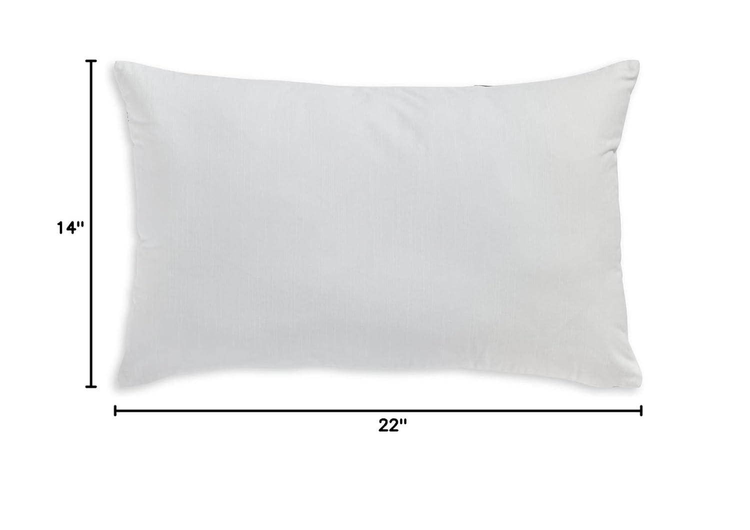 Lanston Rectangular Embroidered Faux Leather Pillow in Caramel White and Black