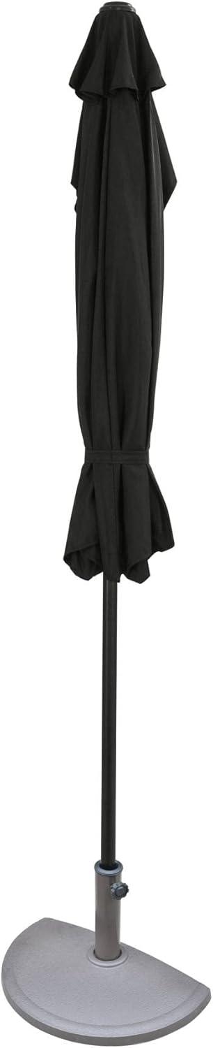 9' x 4.5' Lanai Half Patio Umbrella Black - Island Umbrella: Steel Frame, Water & UV Resistant