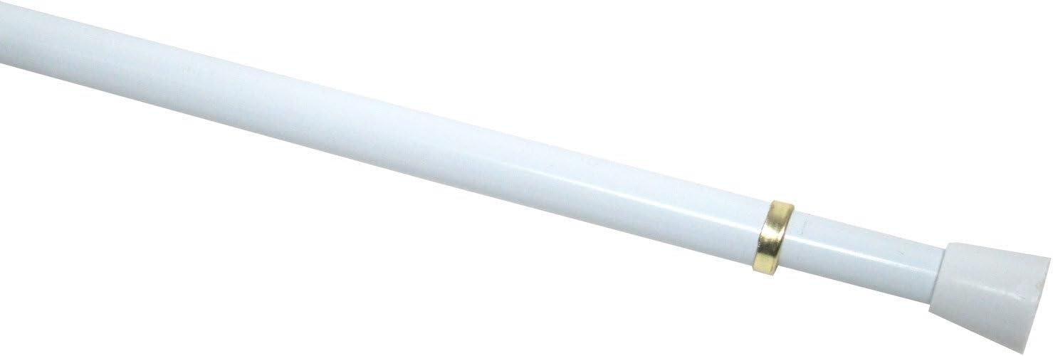 White Adjustable Metal Tension Curtain Rod, 18-28 Inches