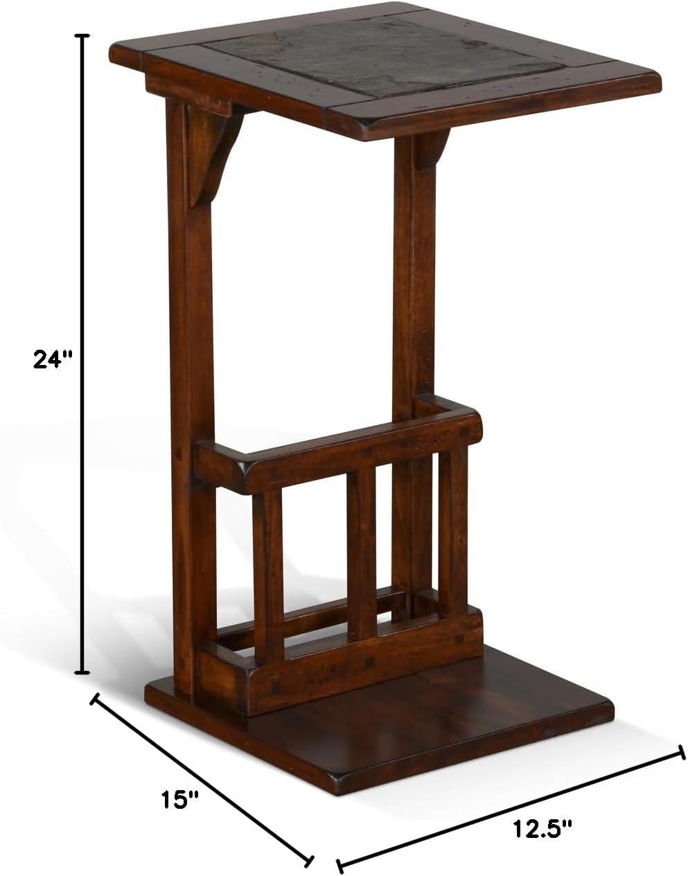 Sunny Designs Santa Fe Mesa de Compañero de Sofá de Madera Tradicional de 12,5" en Chocolate Oscuro