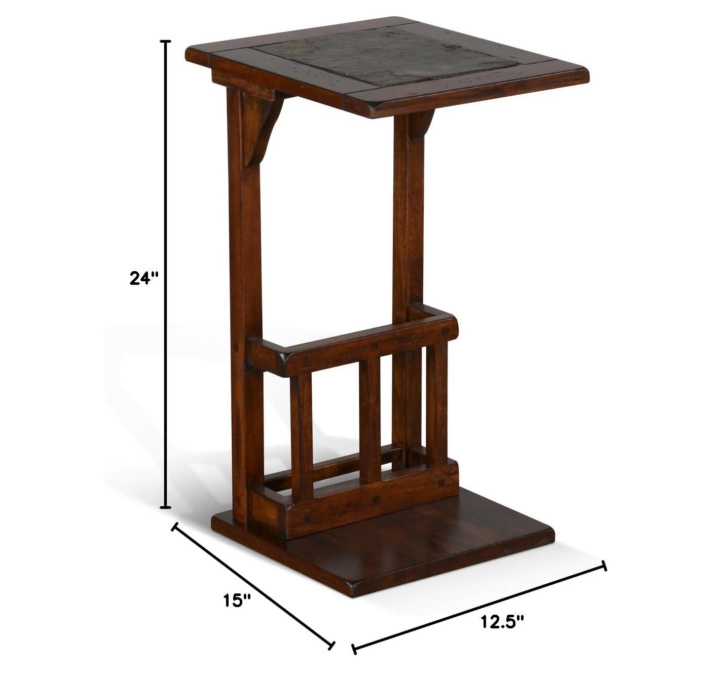 Sunny Designs Santa Fe Mesa de Compañero de Sofá de Madera Tradicional de 12,5" en Chocolate Oscuro