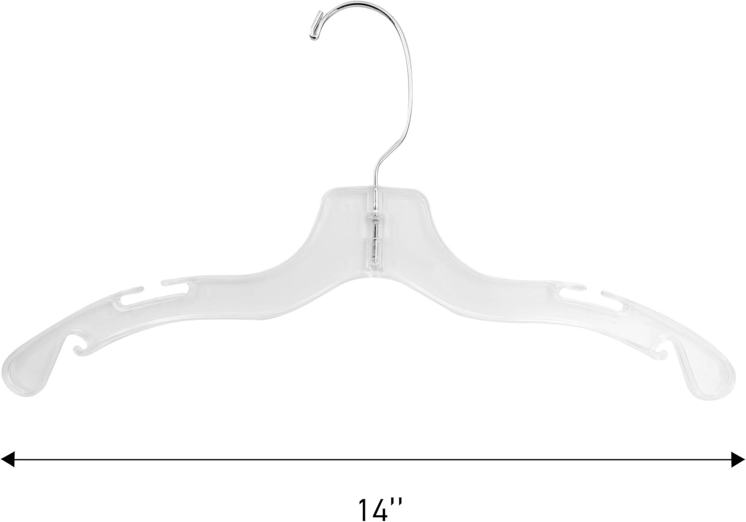 14 inch Clear Plastic Junior Dress Hangers - Case of 100